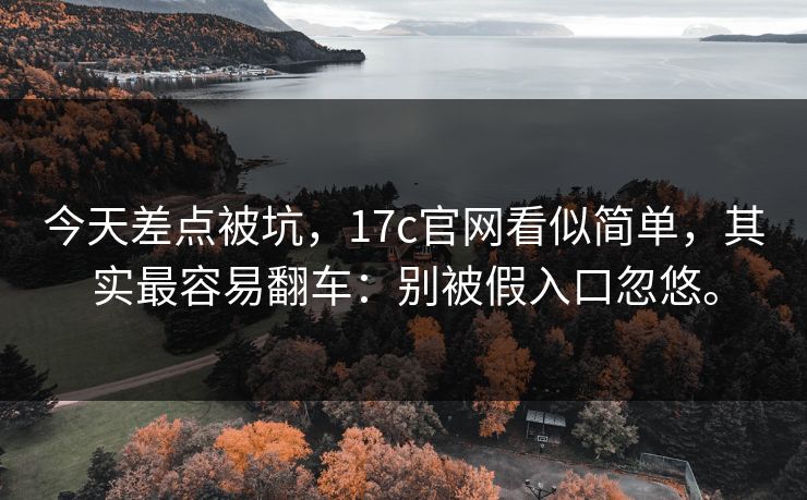 今天差点被坑,17c官网看似简单,其实最容易翻车:别被假入口忽悠。 今天差点被坑,17c官网看似简单,其实最容易翻车:别被假入口忽悠。