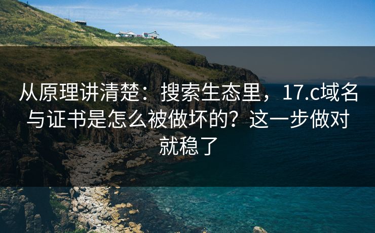 从原理讲清楚:搜索生态里,17.c域名与证书是怎么被做坏的?这一步做对就稳了 从原理讲清楚:搜索生态里,17.c域名与证书是怎么被做坏的?这一步做对就稳了