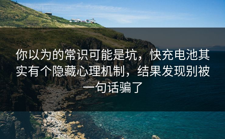 你以为的常识可能是坑，快充电池其实有个隐藏心理机制，结果发现别被一句话骗了
