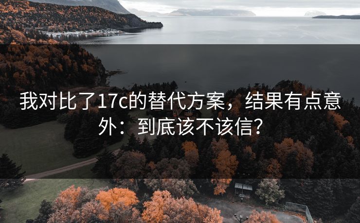 我对比了17c的替代方案，结果有点意外：到底该不该信？