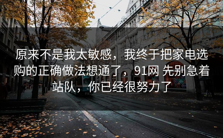 原来不是我太敏感，我终于把家电选购的正确做法想通了，91网 先别急着站队，你已经很努力了