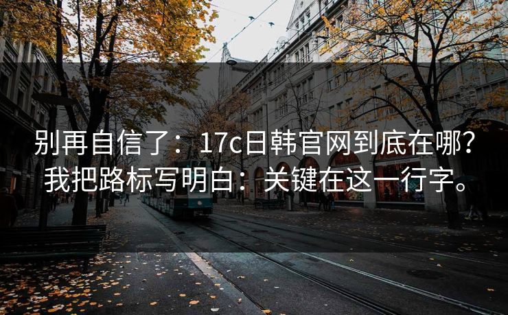 别再自信了：17c日韩官网到底在哪？我把路标写明白：关键在这一行字。
